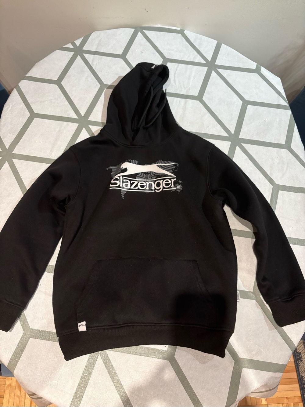 Slazenger Black Hoodie with White Logo Detail